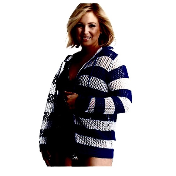 1X Quacker Factory Mesh Swimsuit Cover Up or Zipper Mesh Jacket Hoodie Black - Picture 5 of 5